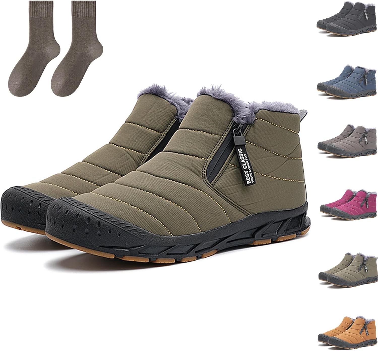 Мужские зимние ботинки MIOKUKO, водонепроницаемые зимние ботинки, мужские зимние ботинки на молнии, облегченная уличная обувь, высокие теплые ботинки с подкладкой из меха, зеленый
Мужские зимние ботинки MIOKUKO, водонепроницаемые зимние ботинки, мужские зимние ботинки на молнии, облегченная уличная обувь, высокие теплые ботинки с подкладкой из меха, зеленый