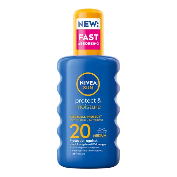 Увлажняющий солнцезащитный лосьон-спрей spf20, 200 мл Nivea Sun protect&moisture
Увлажняющий солнцезащитный лосьон-спрей spf20, 200 мл Nivea Sun protect&moisture