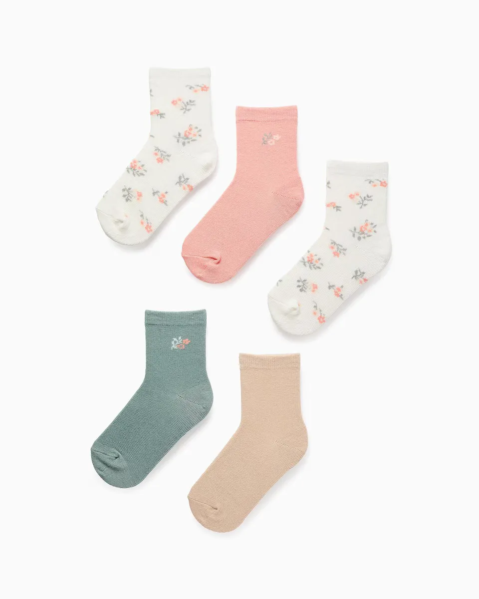 Набор из 5 пар девичьих носков с цветочными мотивами Zippy, многоцветный
Набор из 5 пар девичьих носков с цветочными мотивами Zippy, многоцветный