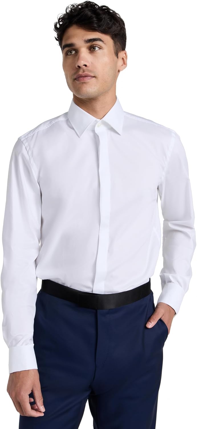 BOSS Мужская облегающая рубашка из хлопка с эффектом легкой глажки, White
BOSS Мужская облегающая рубашка из хлопка с эффектом легкой глажки, White