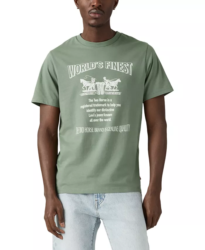 Мужская классическая футболка с коротким рукавом и принтом Levi'S, зеленый
Мужская классическая футболка с коротким рукавом и принтом Levi'S, зеленый