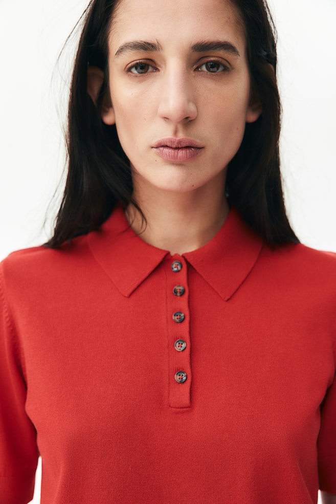 Рубашка-Поло из тонкой вязки H&M, красный
Рубашка-Поло из тонкой вязки H&M, красный