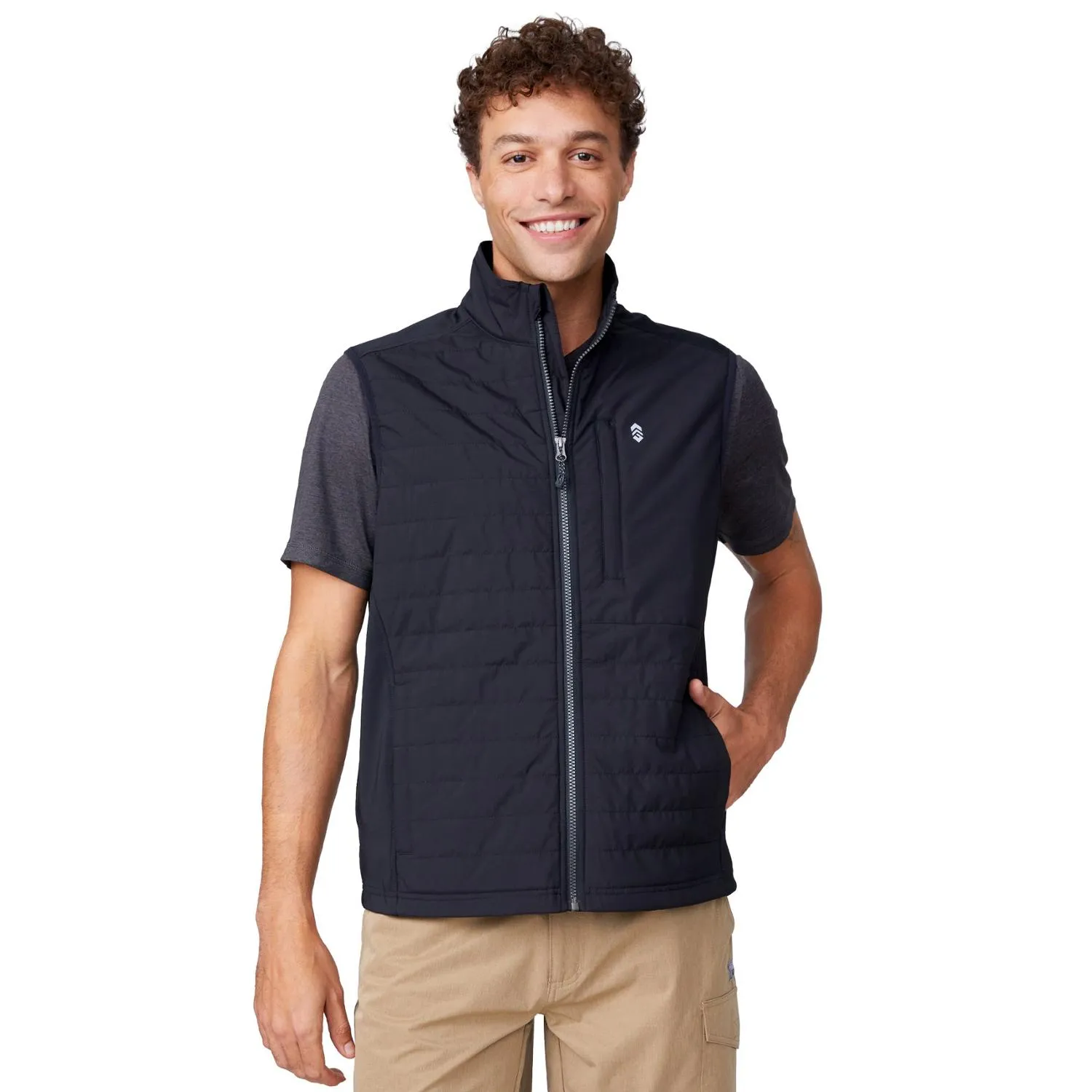 Мужская эластичная жилетка на молнии Free Country, Black 
Мужская эластичная жилетка на молнии Free Country, Black