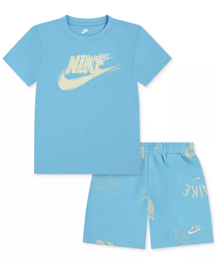 Детский комплект из футболки и шорт Toddler Club Brand Energy, 2 предмета Nike, синий 
Детский комплект из футболки и шорт Toddler Club Brand Energy, 2 предмета Nike, синий