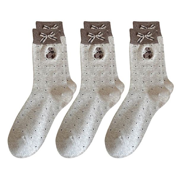 Мягкие вязаные носки с вышитым медведем и декоративным бантом из ленты Anna-Kaci, Beige
Мягкие вязаные носки с вышитым медведем и декоративным бантом из ленты Anna-Kaci, Beige