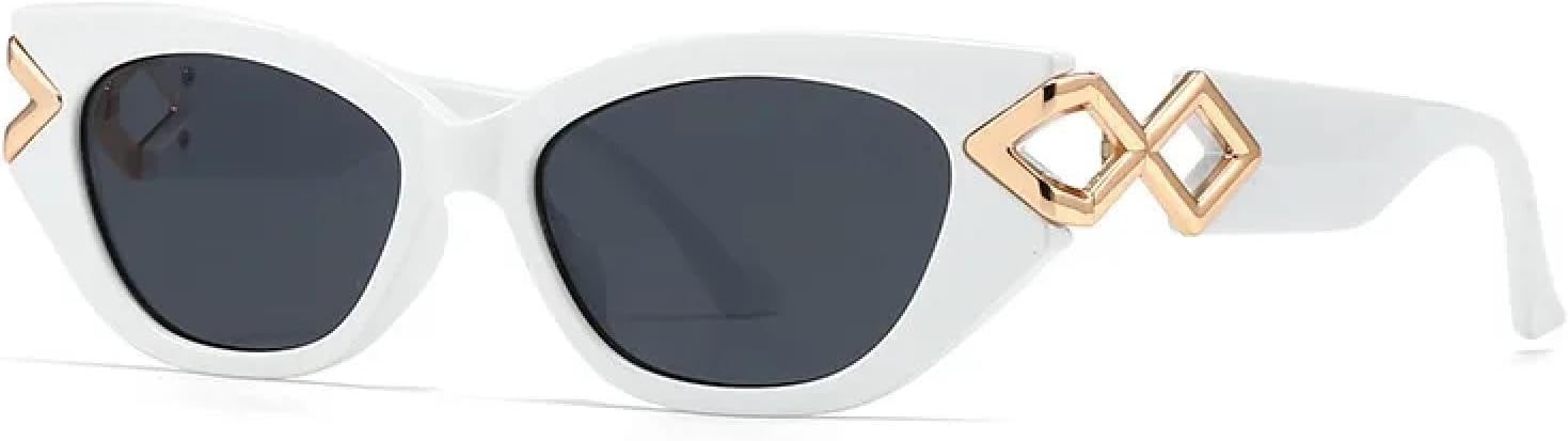 Роскошные винтажные солнцезащитные очки «кошачий глаз» для женщин и мужчин в стиле панк, классические, с заклепками, металлической цепочкой, сексуальные, с защитой от УФ-излучения UV400 TYUVIVO, White Black
Роскошные винтажные солнцезащитные очки «кошачий глаз» для женщин и мужчин в стиле панк, классические, с заклепками, металлической цепочкой, сексуальные, с защитой от УФ-излучения UV400 TYUVIVO, White Black