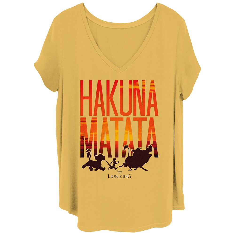Детская футболка больших размеров с V-образным вырезом и графическим рисунком Disney's The Lion King Hakuna Matata Sunrise Junior Licensed Character, цвет Ochre
Детская футболка больших размеров с V-образным вырезом и графическим рисунком Disney's The Lion King Hakuna Matata Sunrise Junior Licensed Character, цвет Ochre
