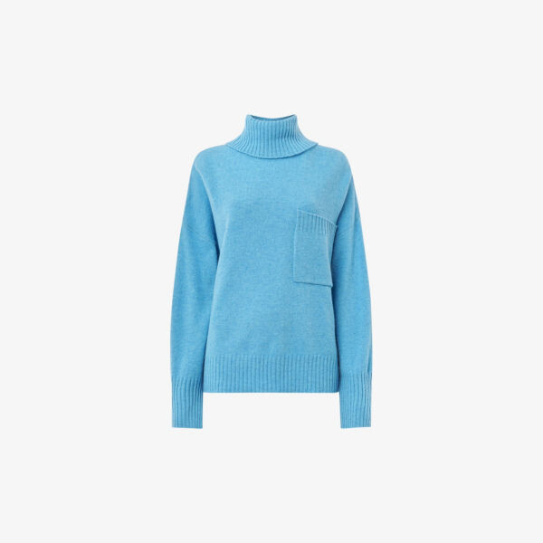 Джемпер из шерсти с высоким воротником и накладными карманами Whistles, синий
Джемпер из шерсти с высоким воротником и накладными карманами Whistles, синий