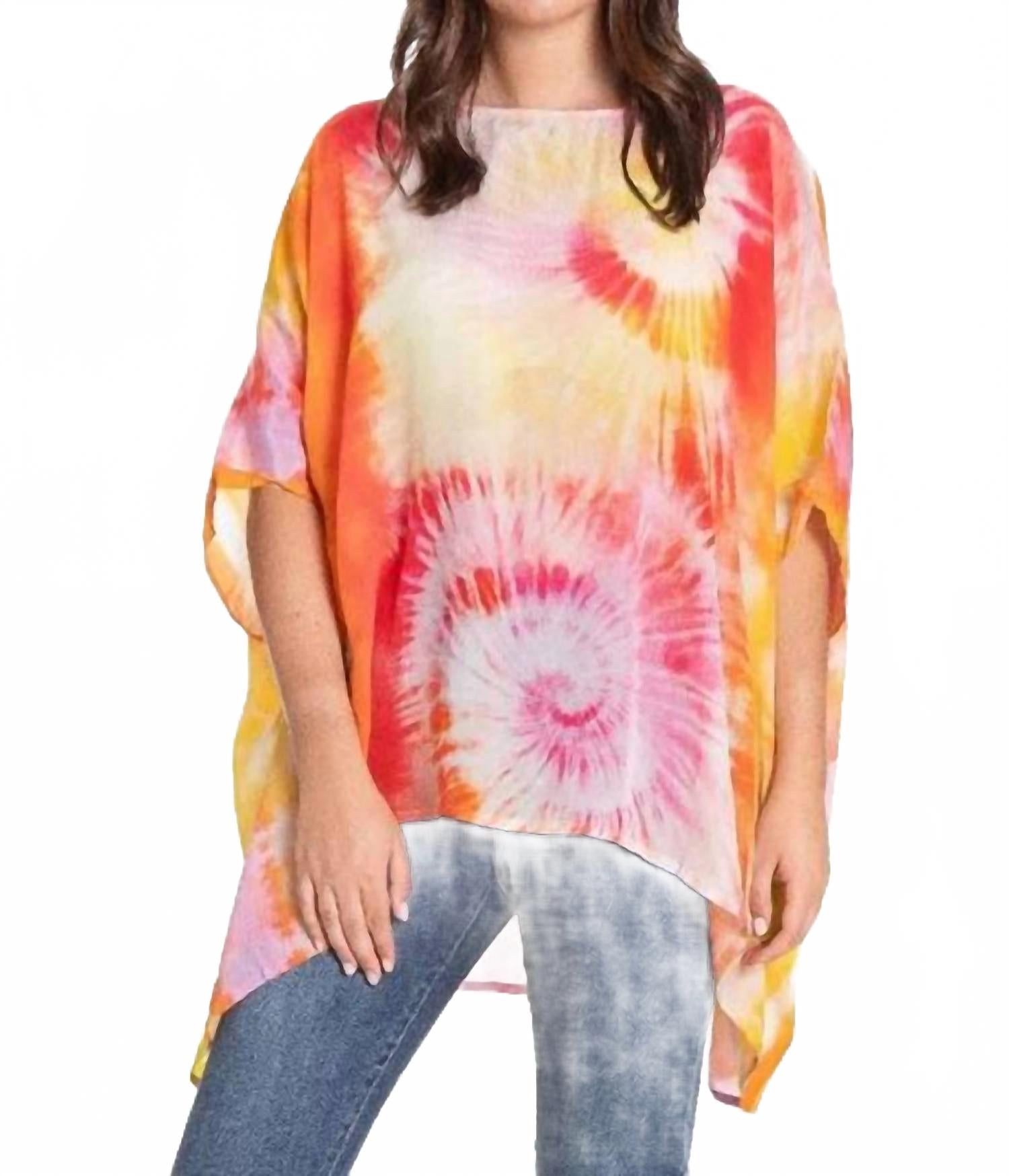 Short Kaftan Top In Spiral Tie-Dye Print APNY, Spiral Tie-Dye Print
Short Kaftan Top In Spiral Tie-Dye Print APNY, Spiral Tie-Dye Print