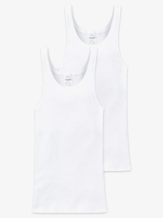 Майки с двойной резинкой, набор из 2 предметов первой необходимости Schiesser, белый 
Майки с двойной резинкой, набор из 2 предметов первой необходимости Schiesser, белый