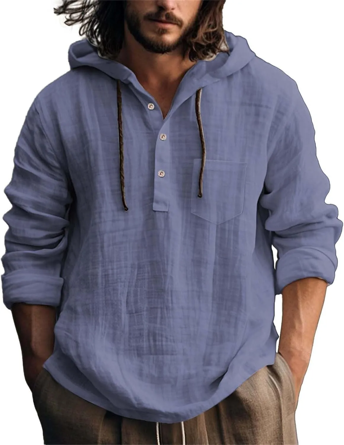 Льняная рубашка для мужчин с капюшоном, летняя
Льняная рубашка для мужчин с капюшоном, летняя