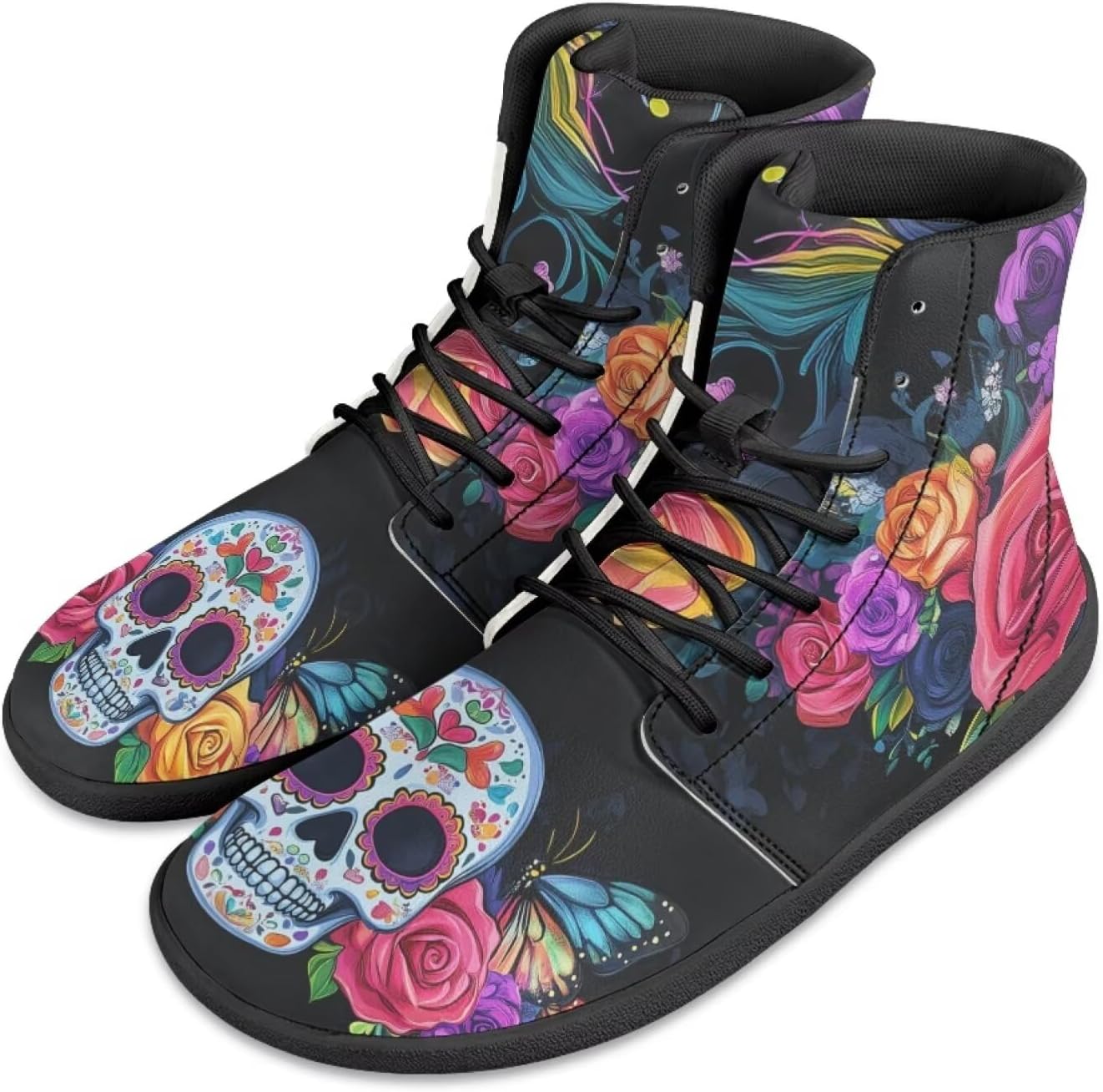 Мужские кроссовки с высокой посадкой и широким носком Barefoot с черепами и цветочным принтом, шнуровка, противоскользящие, для тренировок и бега Xixirimido, Colorful Flower Skull
Мужские кроссовки с высокой посадкой и широким носком Barefoot с черепами и цветочным принтом, шнуровка, противоскользящие, для тренировок и бега Xixirimido, Colorful Flower Skull