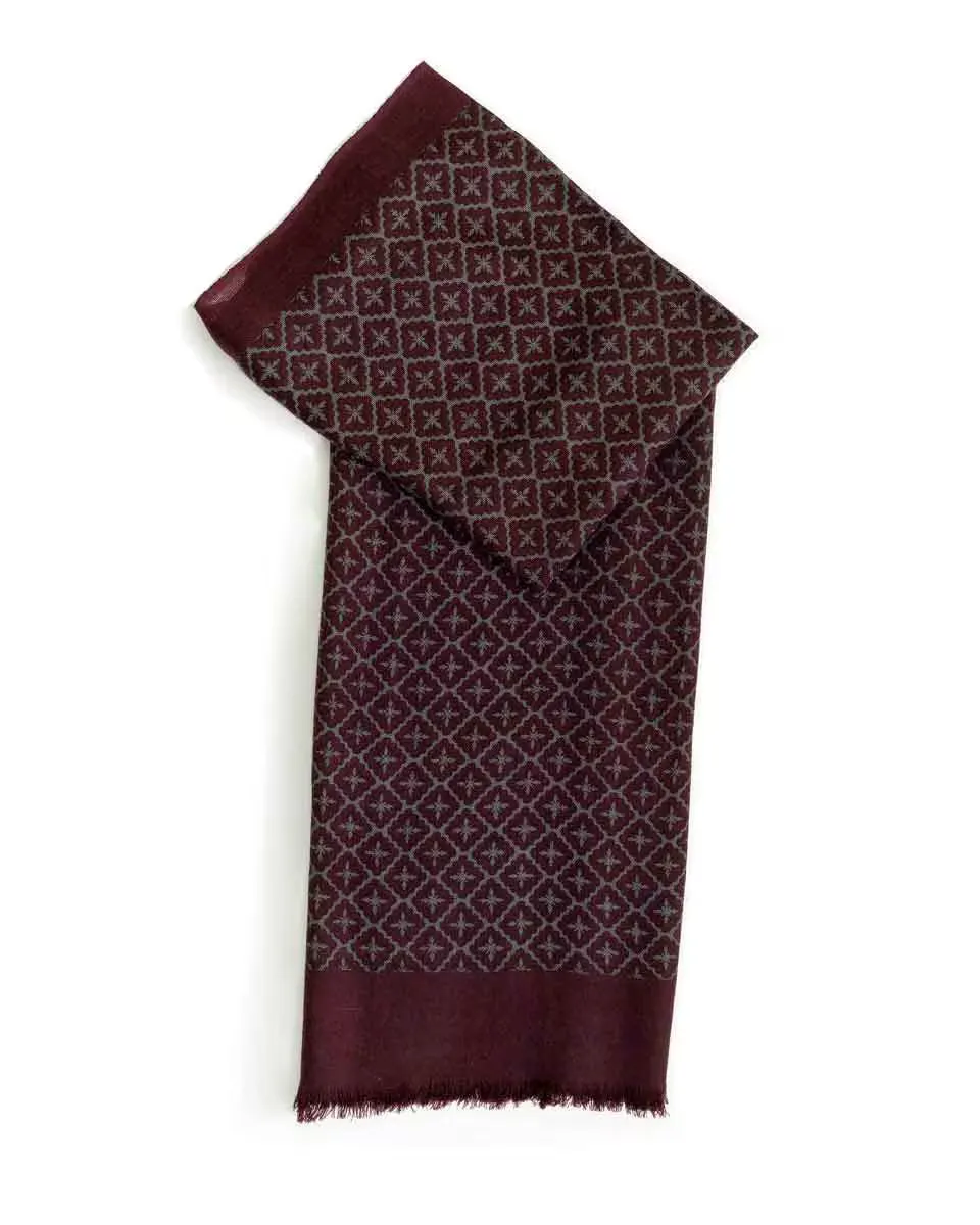 Мужской шерстяной шарф с бордовым геометрическим принтом PuroEgo, цвет Burdeos
Мужской шерстяной шарф с бордовым геометрическим принтом PuroEgo, цвет Burdeos