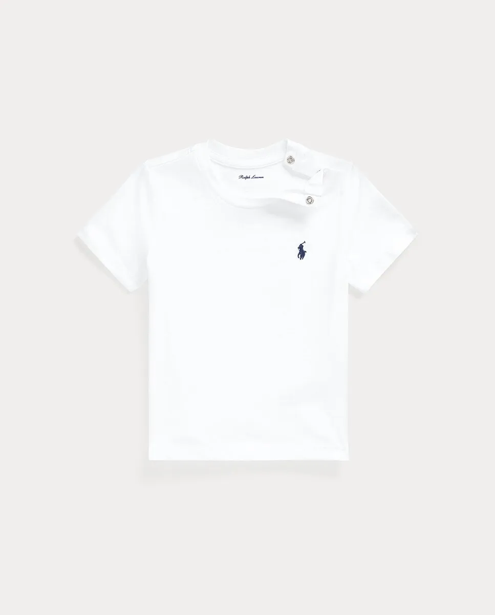 Белая хлопковая футболка для мальчика Polo Ralph Lauren
Белая хлопковая футболка для мальчика Polo Ralph Lauren