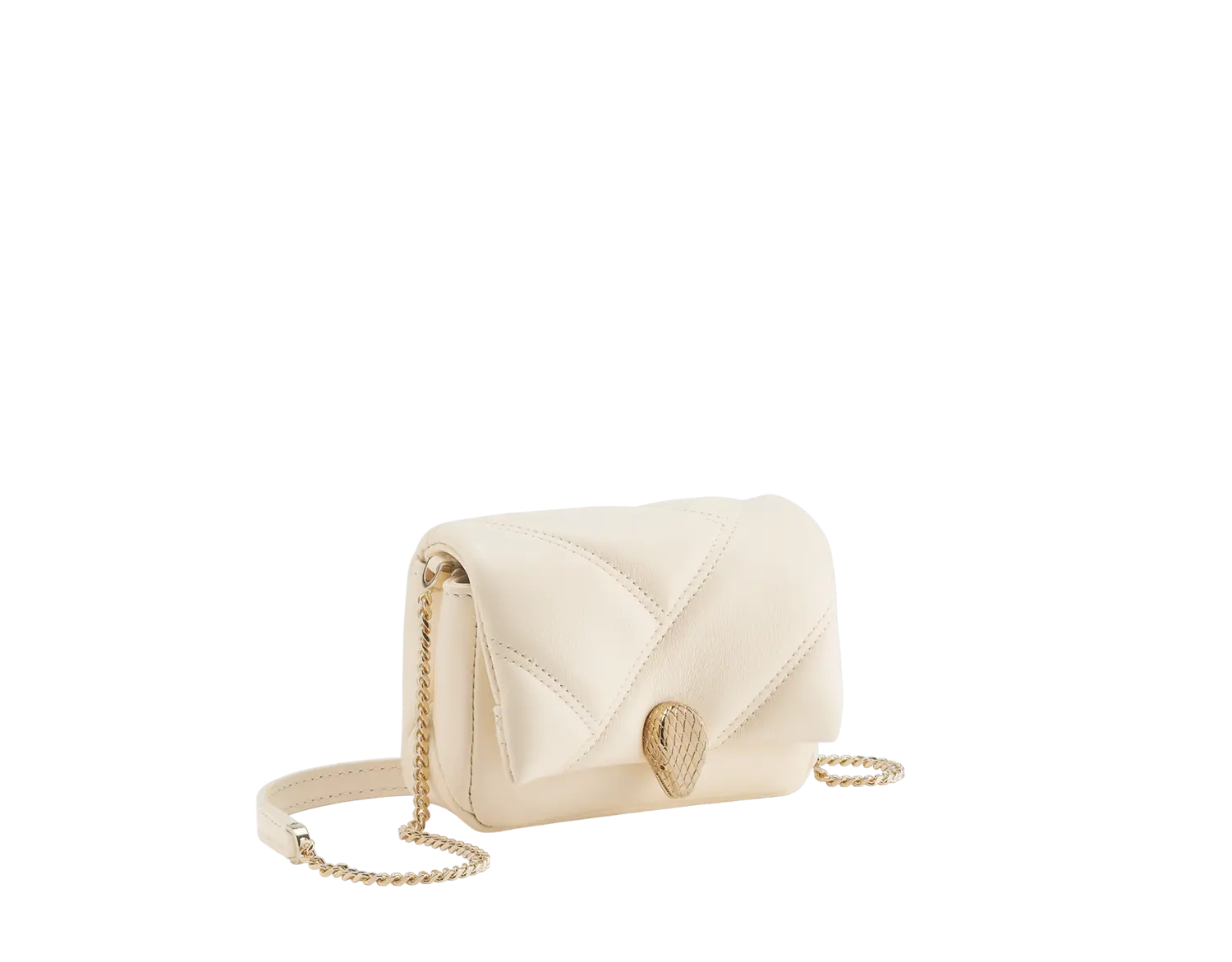 Микро-Сумка Serpenti cabochon Bvlgari, белый 
Микро-Сумка Serpenti cabochon Bvlgari, белый