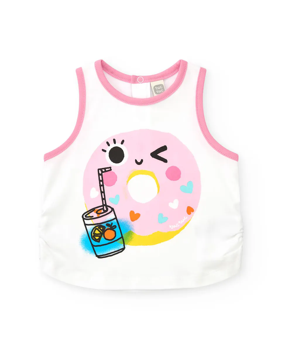 Футболка для девочек без рукавов с контрастной отделкой Tuc tuc, белый
Футболка для девочек без рукавов с контрастной отделкой Tuc tuc, белый