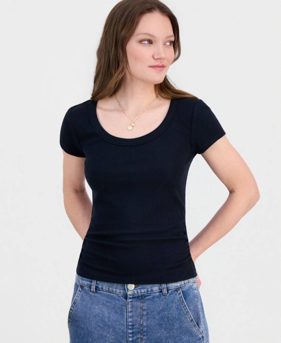 Детская трикотажная футболка с присборенными боками в рубчик Self Esteem, Black, Черный, Детская трикотажная футболка с присборенными боками в рубчик Self Esteem, Black
Детская трикотажная футболка с присборенными боками в рубчик Self Esteem, Black, Черный, Детская трикотажная футболка с присборенными боками в рубчик Self Esteem, Black