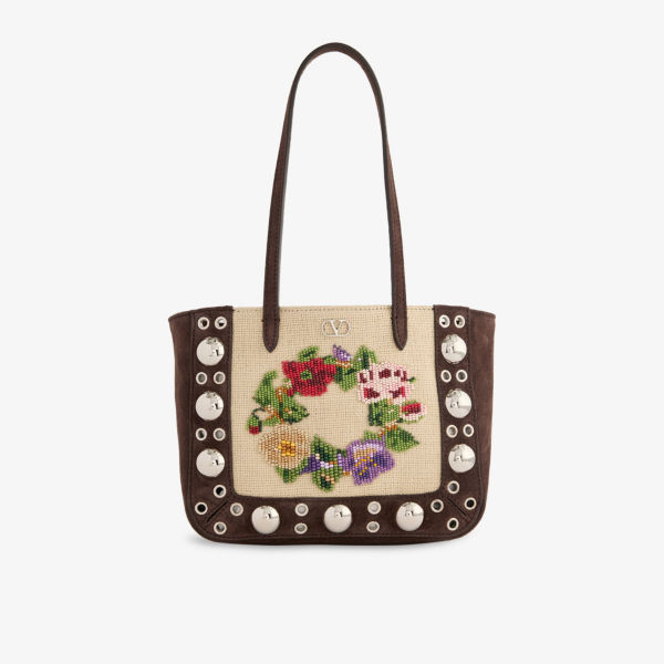 Сумка-шоппер Valentino Garavani Нелькот маленькая замшевая, мультиколор
Сумка-шоппер Valentino Garavani Нелькот маленькая замшевая, мультиколор