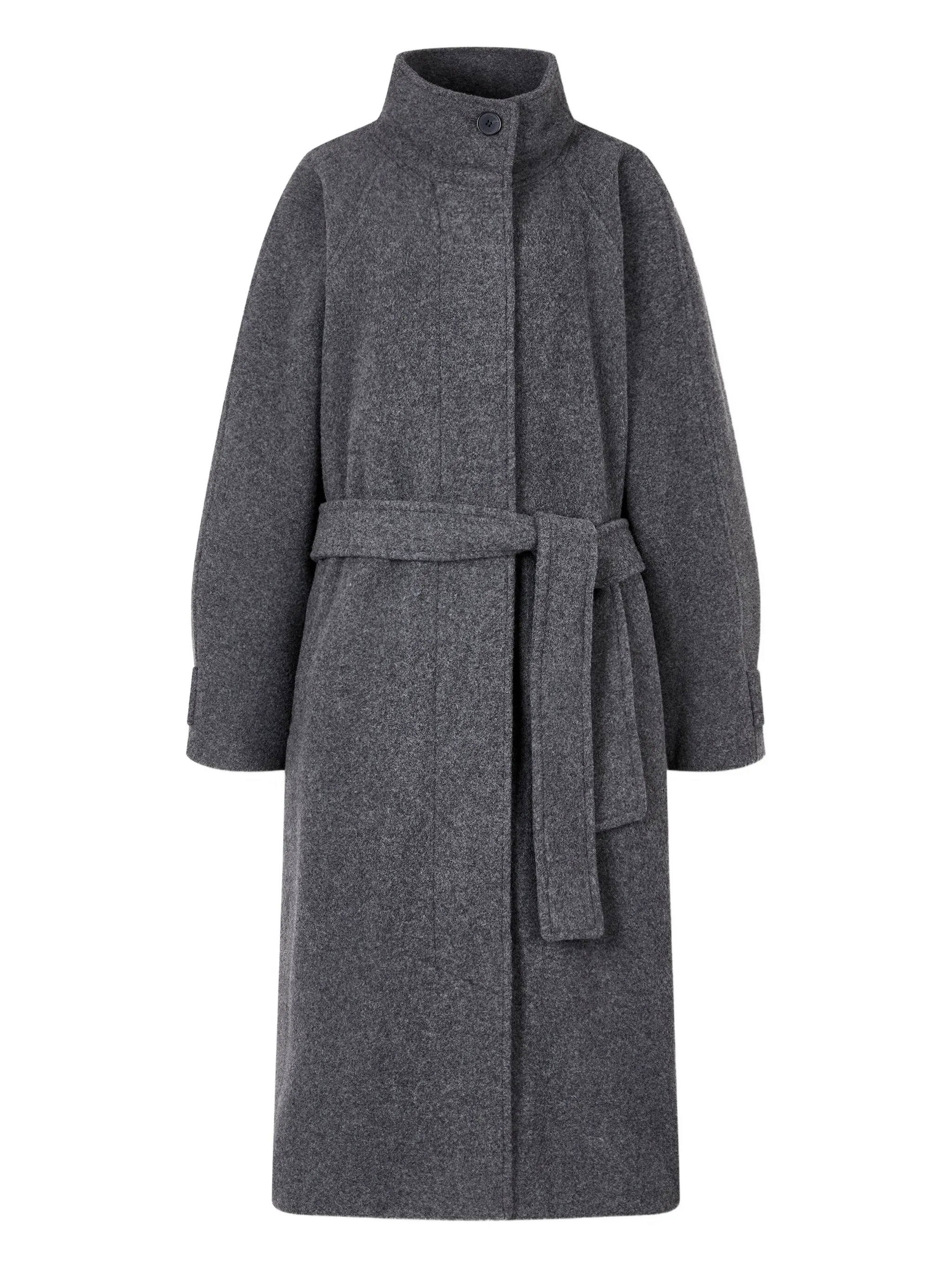 Пальто с высоким воротником и поясом Studio Tomboy, серый
Пальто с высоким воротником и поясом Studio Tomboy, серый