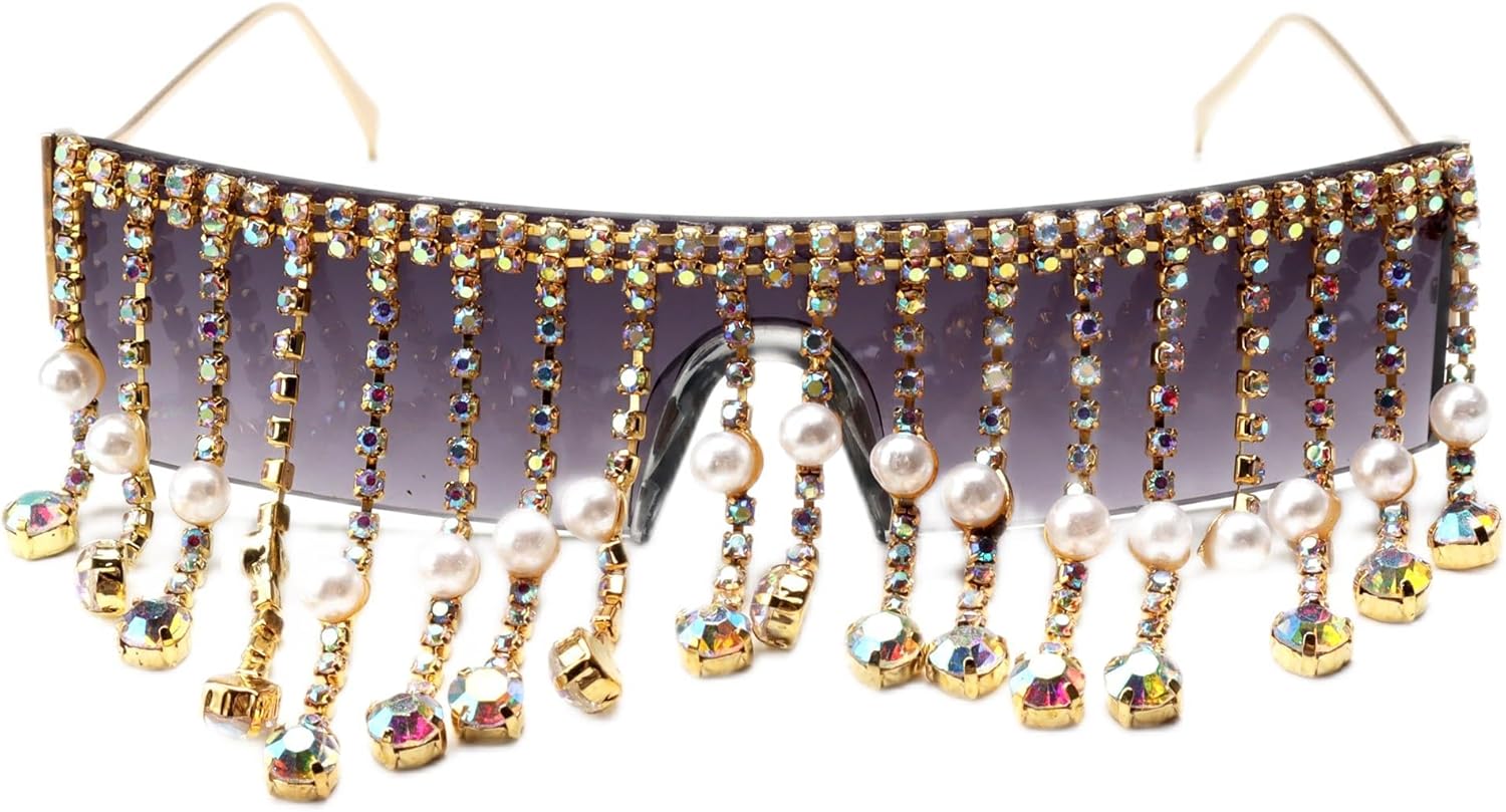 Солнцезащитные очки ICARA с разноцветными кисточками, бриллиантовой цепочкой и жемчугом, роскошные очки со стразами для праздничных вечеринок и уличных фотосессий, Golden Frame
Солнцезащитные очки ICARA с разноцветными кисточками, бриллиантовой цепочкой и жемчугом, роскошные очки со стразами для праздничных вечеринок и уличных фотосессий, Golden Frame