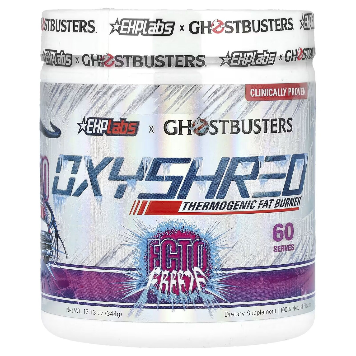 Ghostbusters, OxyShred, Термогенный сжигатель жира, эктозаморозка, 12,13 унции (344 г) Ehplabs
Ghostbusters, OxyShred, Термогенный сжигатель жира, эктозаморозка, 12,13 унции (344 г) Ehplabs