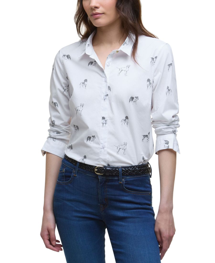 Женская рубашка Brambles на пуговицах Barbour, White W Print
Женская рубашка Brambles на пуговицах Barbour, White W Print