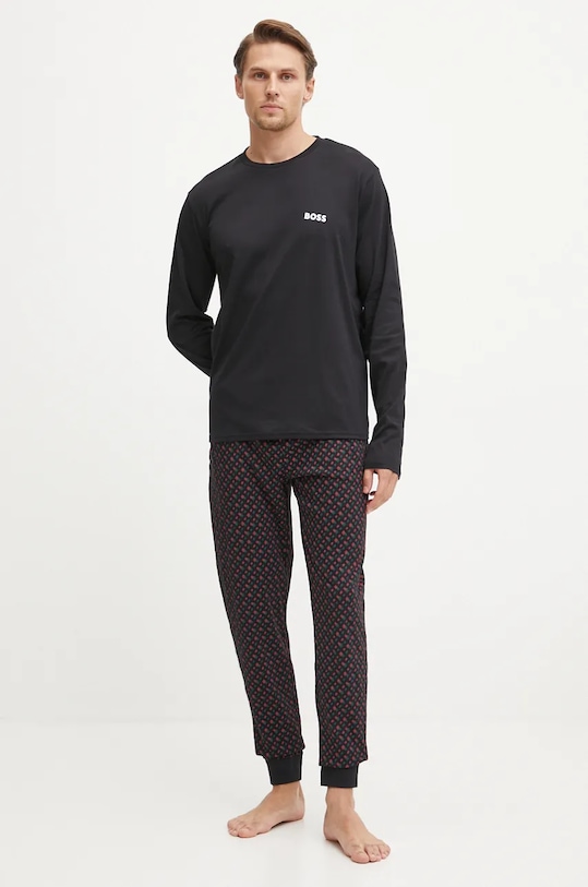 Хлопковая пижама Boss, черный 
Хлопковая пижама Boss, черный