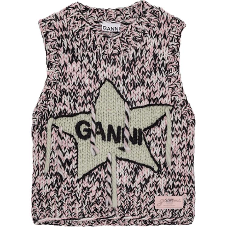 GANNI Вязаный жилет с интарсией, Chalk Pink
GANNI Вязаный жилет с интарсией, Chalk Pink