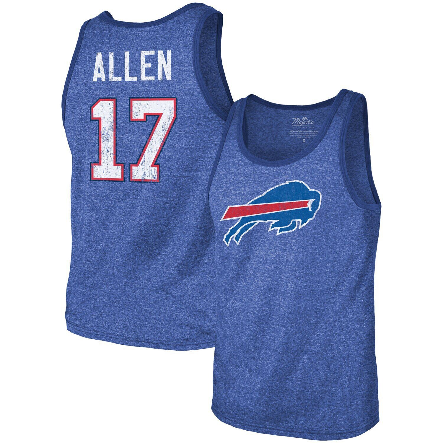 Мужская майка Fanatics из три-смеси с именем и номером Royal Buffalo Bills от Josh Allen Majestic
Мужская майка Fanatics из три-смеси с именем и номером Royal Buffalo Bills от Josh Allen Majestic