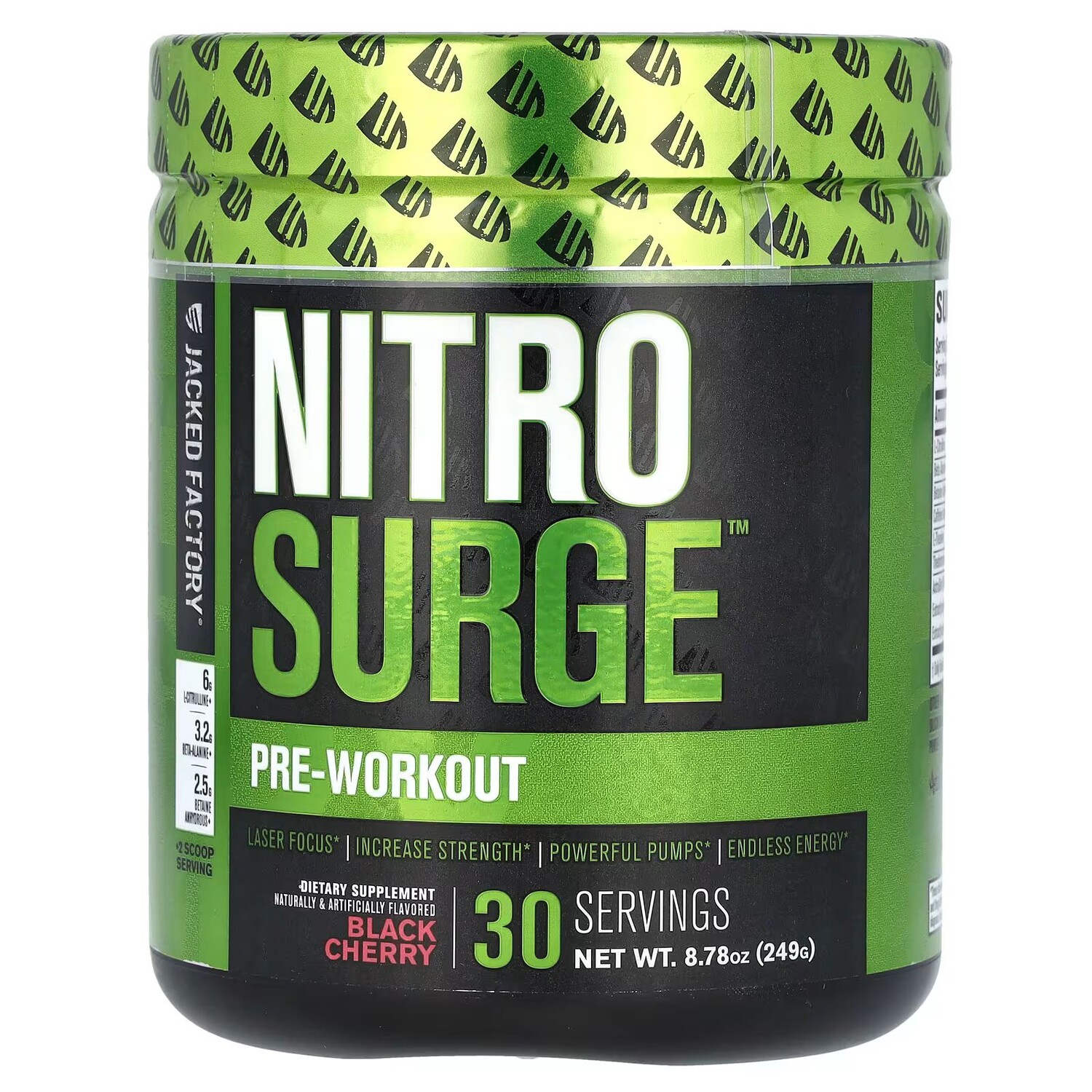 Nitro Surge, Предтренировочный комплекс, черная вишня, 8,78 унции (249 г) Jacked Factory
Nitro Surge, Предтренировочный комплекс, черная вишня, 8,78 унции (249 г) Jacked Factory