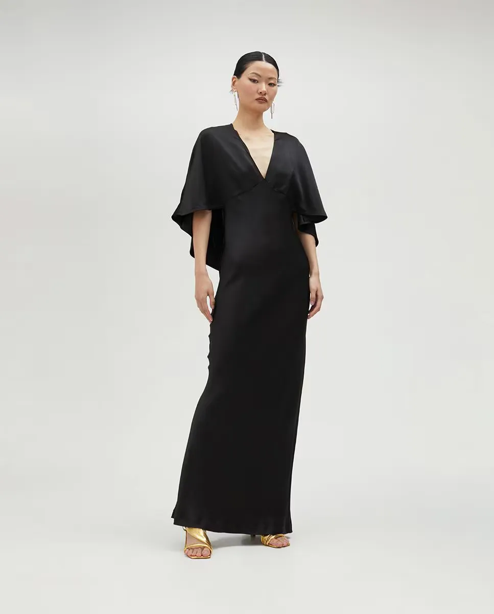 Длинное платье с V-образным вырезом Lola Casademunt, черный 
Длинное платье с V-образным вырезом Lola Casademunt, черный