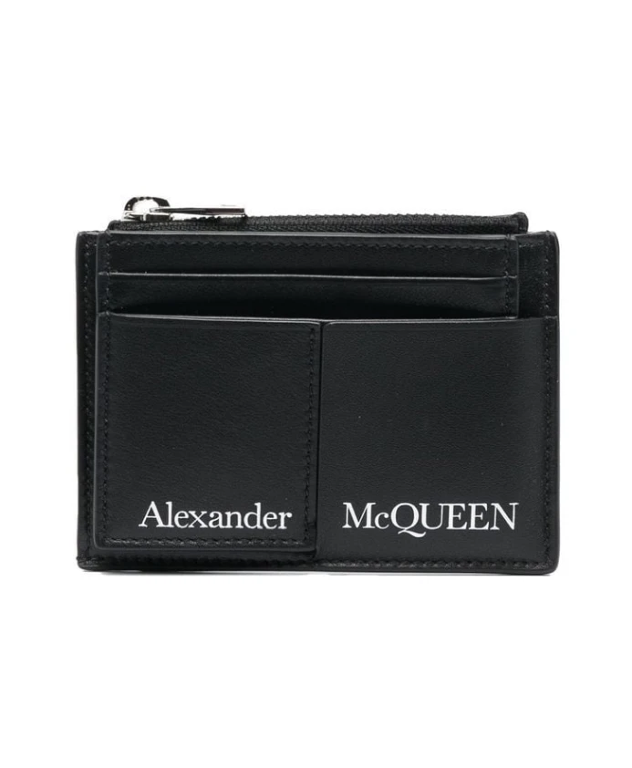 Кожаный кошелек с визитницей с логотипом Alexander Mcqueen, черный
Кожаный кошелек с визитницей с логотипом Alexander Mcqueen, черный