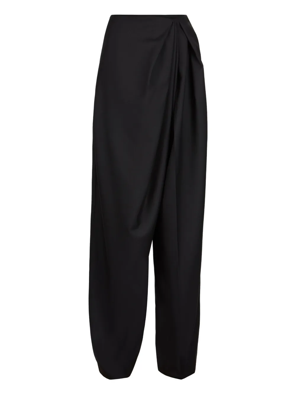 Шерстяные брюки с драпировкой Nina Ricci, черный 
Шерстяные брюки с драпировкой Nina Ricci, черный