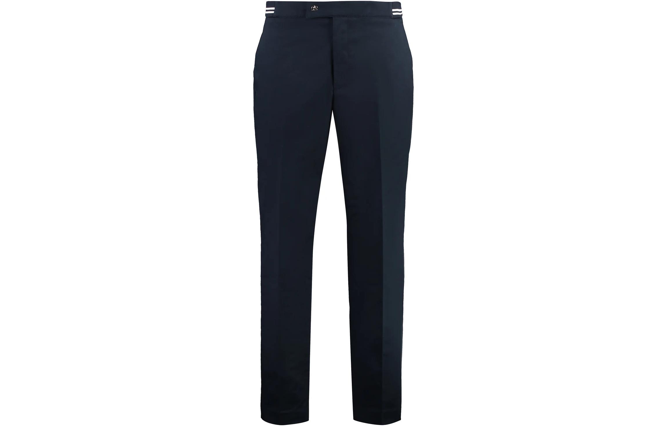 Брюки прямого кроя с логотипом Moncler, синие
Брюки прямого кроя с логотипом Moncler, синие