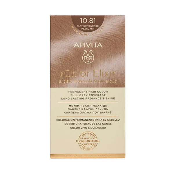 Перманентное окрашивание My Color Elixir Apivita, цвет platinum blond pearl ash
Перманентное окрашивание My Color Elixir Apivita, цвет platinum blond pearl ash