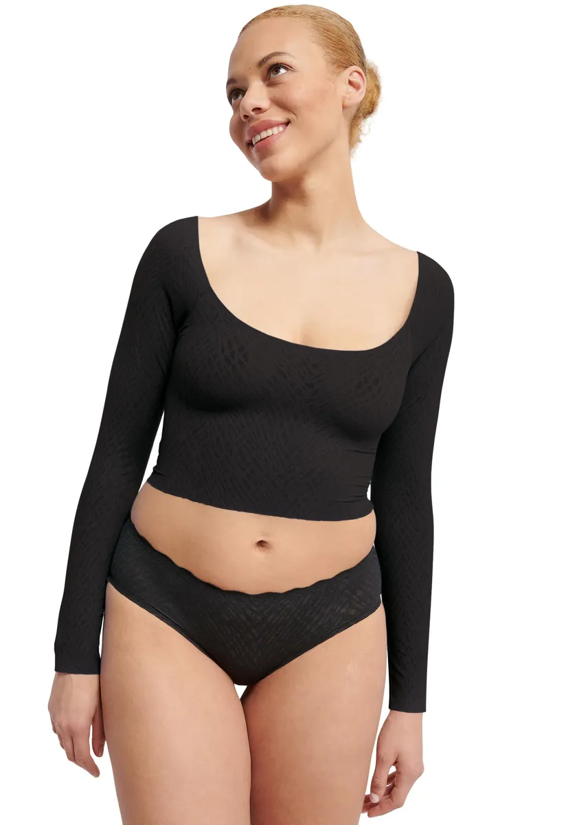 Кружевная рубашка sloggi "ZERO Feel Bliss Top Long Sleeve", бесшовная с кружевным эффектом, жаккардовый узор, черный
Кружевная рубашка sloggi "ZERO Feel Bliss Top Long Sleeve", бесшовная с кружевным эффектом, жаккардовый узор, черный