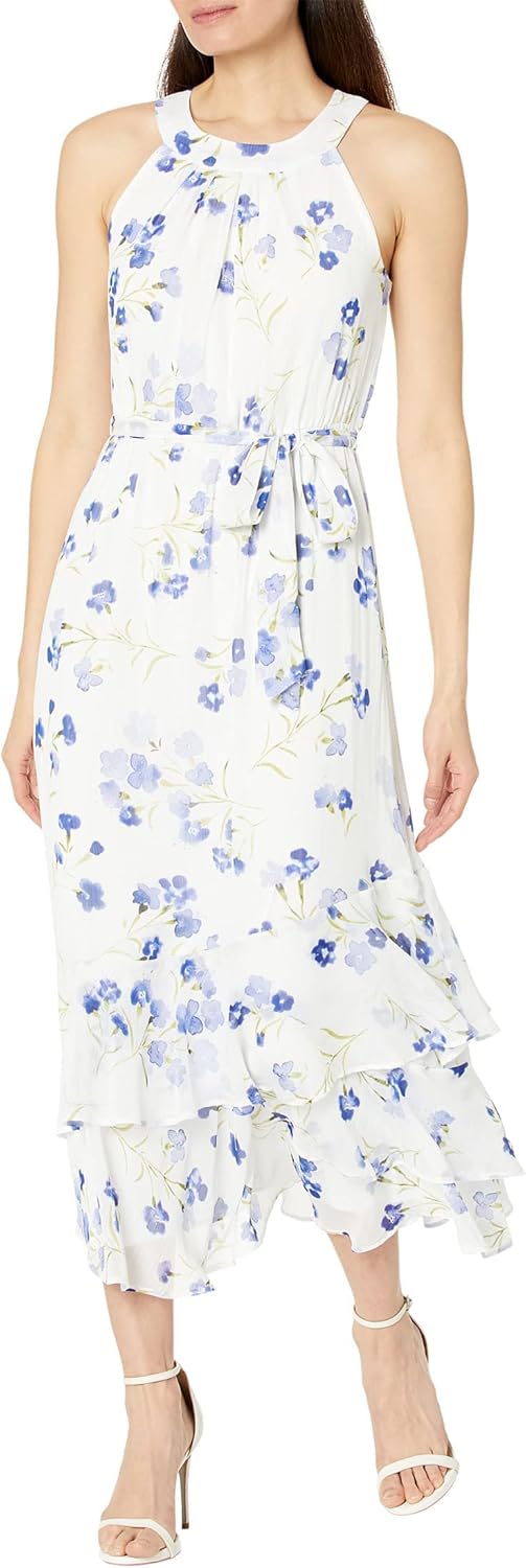 Платье макси Calvin Klein с шифоновым принтом и воротником-стойкой, Marina Multi
Платье макси Calvin Klein с шифоновым принтом и воротником-стойкой, Marina Multi