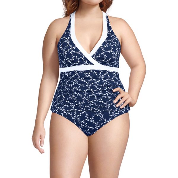 Купальник с V-образным вырезом и бретелями на шее для полных Lands' End, цвет navy white vine
Купальник с V-образным вырезом и бретелями на шее для полных Lands' End, цвет navy white vine