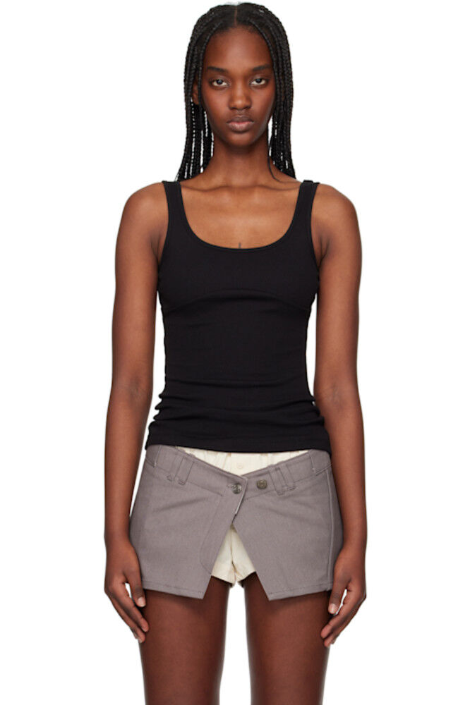 Черная ребристая майка OPEN YY
Черная ребристая майка OPEN YY