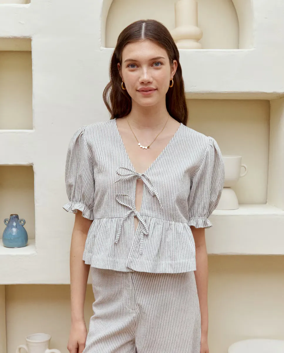 Женский топ с короткими рукавами и полосатым принтом Green Coast, цвет Blanco roto
Женский топ с короткими рукавами и полосатым принтом Green Coast, цвет Blanco roto