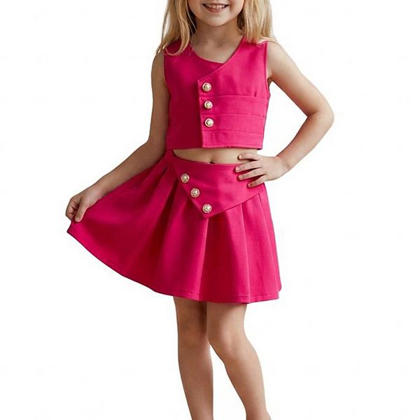 Детский комплект для девочки: жилет и юбка с акцентными пуговицами для особых случаев и повседневной носки Clearflower
Детский комплект для девочки: жилет и юбка с акцентными пуговицами для особых случаев и повседневной носки Clearflower