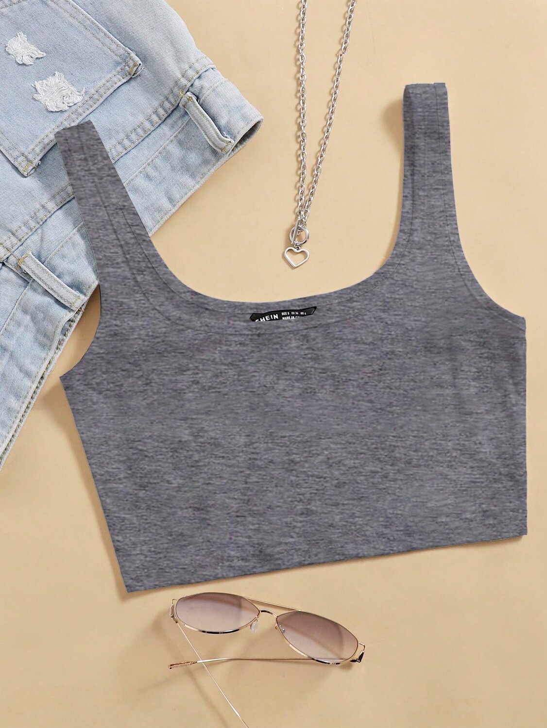 SHEIN EZwear Женская летняя повседневная однотонная майка на бретелях, темно-серый
SHEIN EZwear Женская летняя повседневная однотонная майка на бретелях, темно-серый