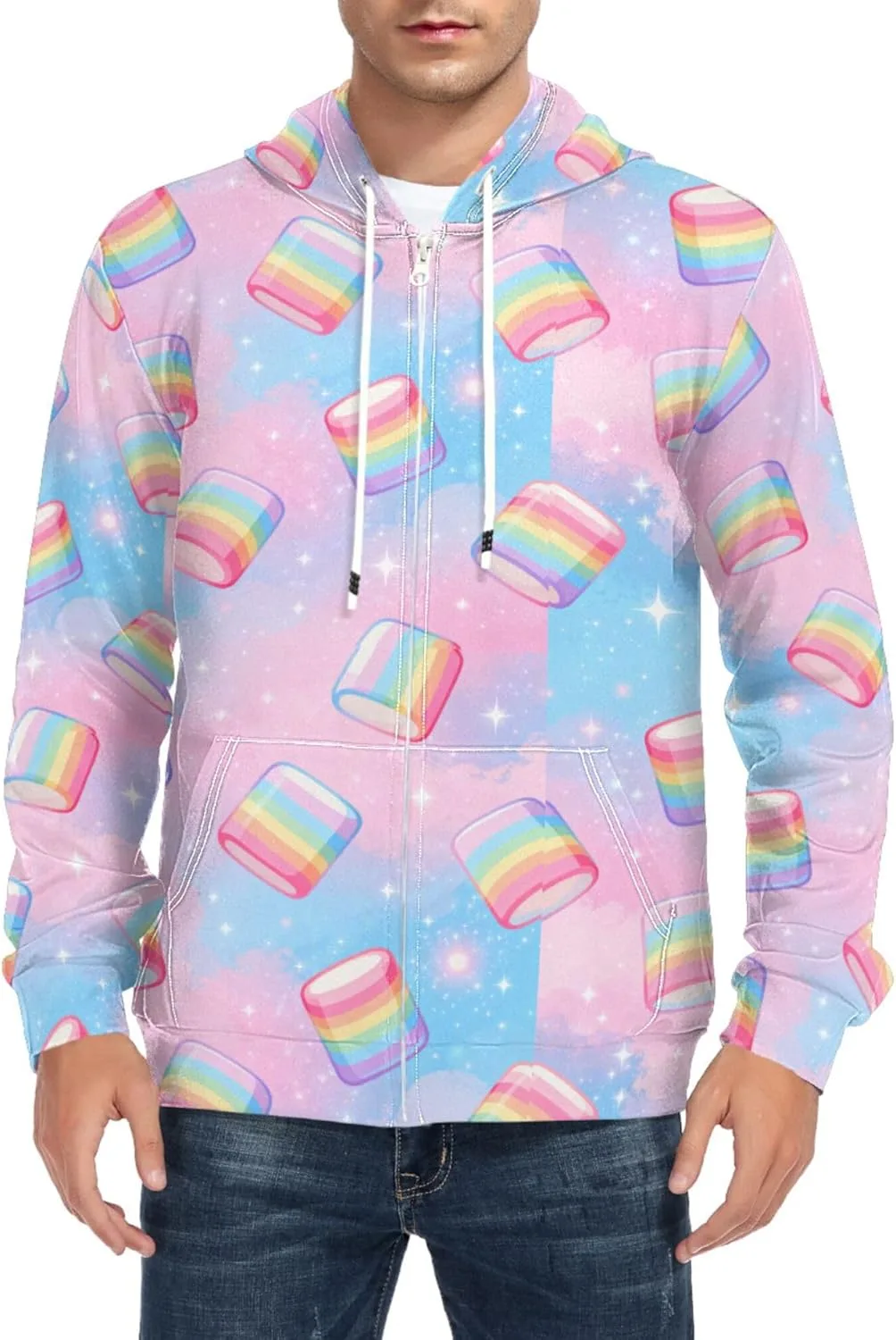 Мужская толстовка с капюшоном Full Zip Rainbow Marshmallows CUPADA
Мужская толстовка с капюшоном Full Zip Rainbow Marshmallows CUPADA