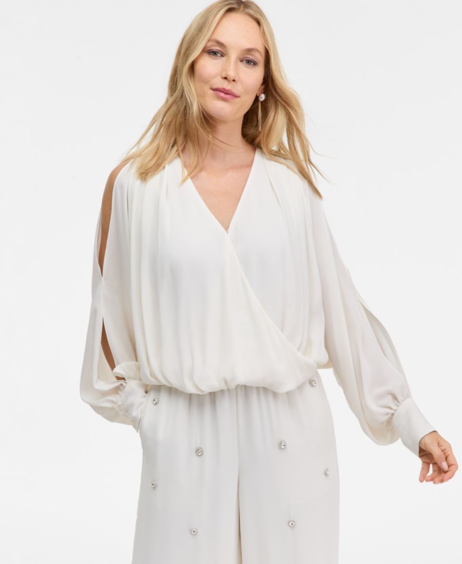 Женская блузка с принтом, разрезами на рукавах и запахом INC International Concepts, Vintage Cr
Женская блузка с принтом, разрезами на рукавах и запахом INC International Concepts, Vintage Cr