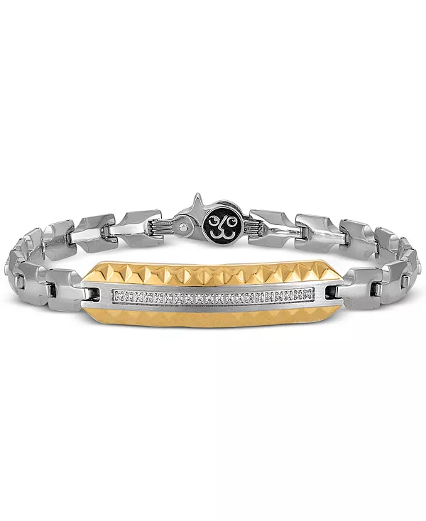 Браслет с бриллиантами (1/5 карата) из нержавеющей стали и нержавеющей стали с ионным покрытием золотого оттенка Esquire Men'S Jewelry, two-tone
Браслет с бриллиантами (1/5 карата) из нержавеющей стали и нержавеющей стали с ионным покрытием золотого оттенка Esquire Men'S Jewelry, two-tone