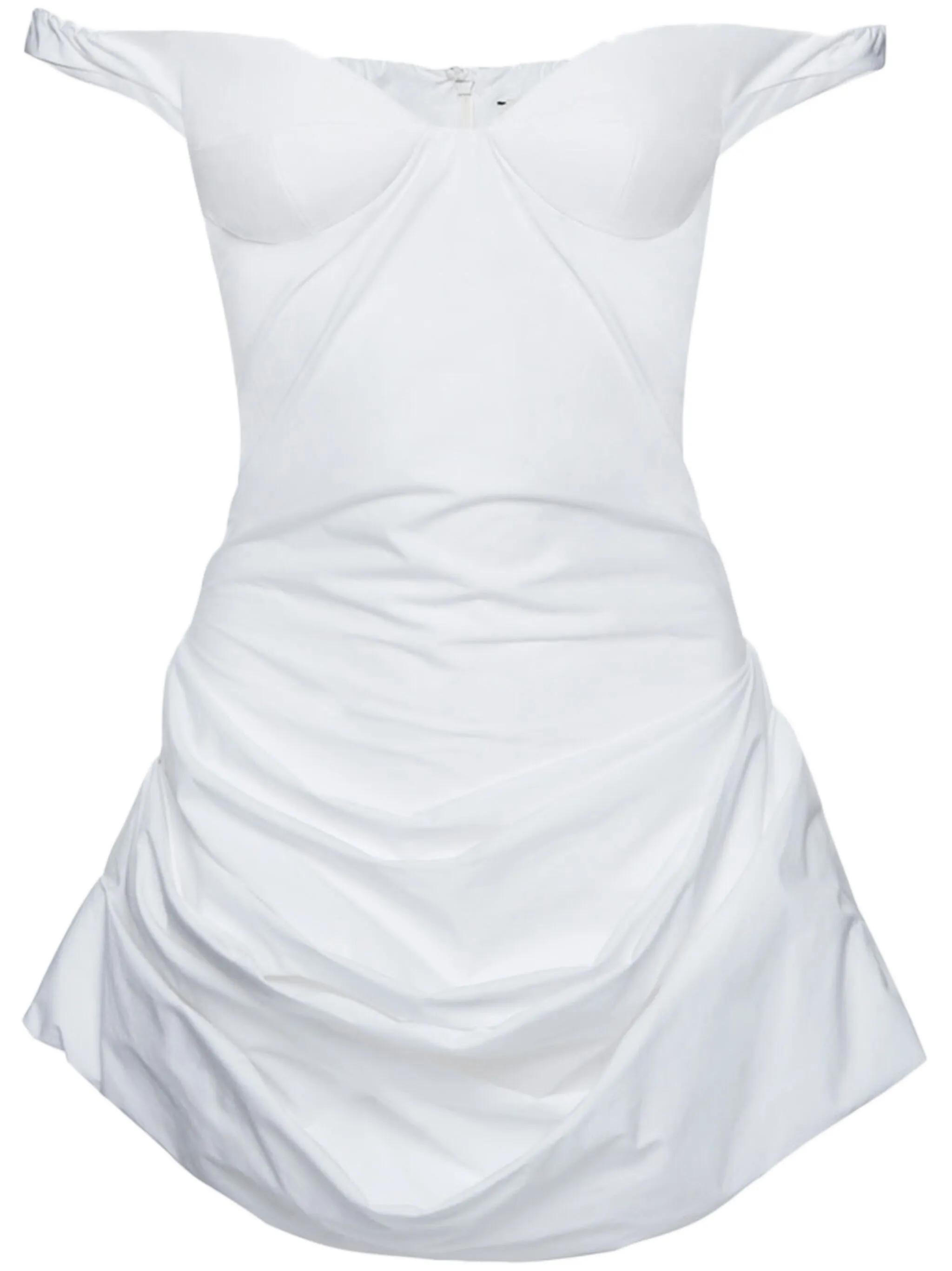 Поплиновое платье мини с драпировкой Magda Butrym, белый
Поплиновое платье мини с драпировкой Magda Butrym, белый