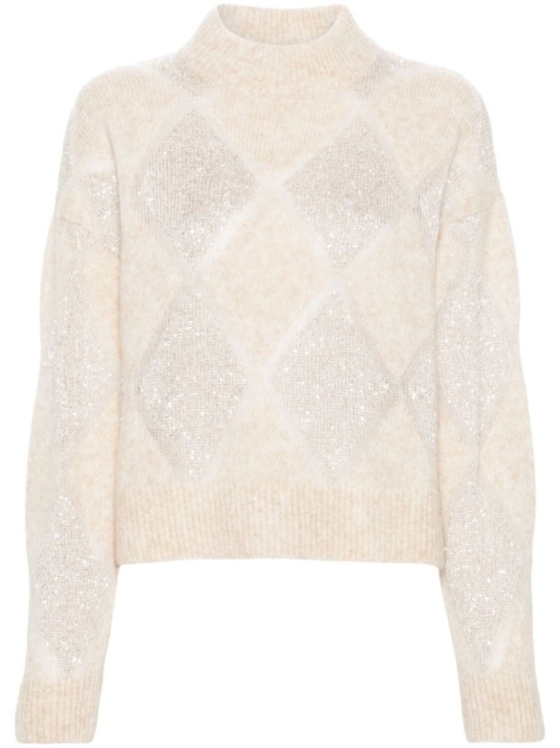 Brunello Cucinelli джемпер с высоким воротником и пайетками, нейтральный цвет
Brunello Cucinelli джемпер с высоким воротником и пайетками, нейтральный цвет