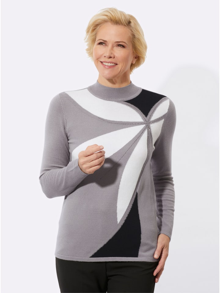 Свитер с воротником-стойкой в каменно-сером цвете с узором экрю WITT WEIDEN
Свитер с воротником-стойкой в каменно-сером цвете с узором экрю WITT WEIDEN