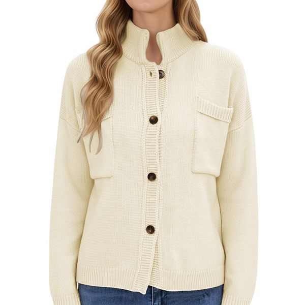 Женский кардиган на пуговицах с длинным рукавом, воротником-стойкой и передним карманом Anna-Kaci, Beige
Женский кардиган на пуговицах с длинным рукавом, воротником-стойкой и передним карманом Anna-Kaci, Beige