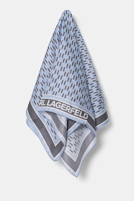 Шелковый шарф Karl Lagerfeld, синий 
Шелковый шарф Karl Lagerfeld, синий